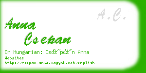 anna csepan business card